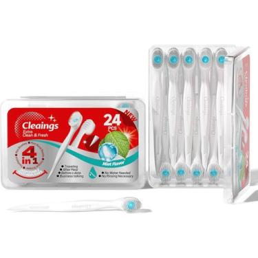 Imagem de Cleaings 24 Escovas Dentes Descartáveis com Pasta Inclusa- sabor Menta