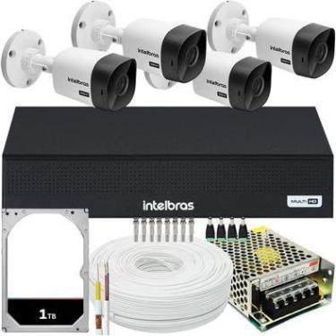 Imagem de Kit Intelbras 4 Câmeras Vhc 1120, 20m, DVR De 4 Canais, HD 1TB