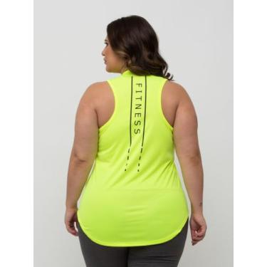 Imagem de Regata Feminina Estampada Plus Size Dry Fit - Fix, Amarelo, G3