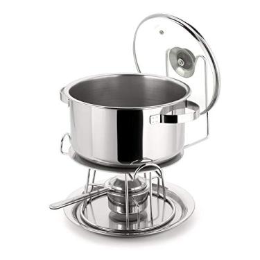 Imagem de Rechaud Redondo em Aço com Difusor e Tampa de Vidro 7L, C/Difusor de Calo- 6 Peças