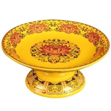 Imagem de Prato de budismo de 18 cm, prato de frutas domésticas, prato de buda de riqueza de Deus Prato de lótus