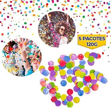 Imagem de 5 Pacotes de Confete Papel Festa Junina Decoração Carnaval