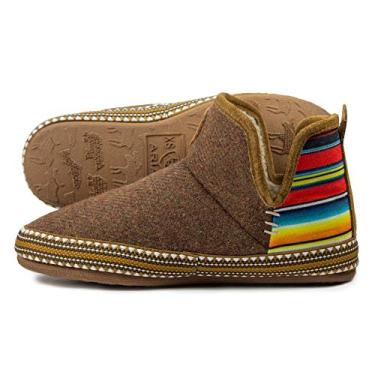 Imagem de ARIAT Pantufas femininas quentes e macias de acrílico, mistura de lã, parte interna e externa, Listra Serape, X-Small