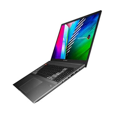 Imagem de ASUS Notebook fino VivoBook Pro 16X OLED, tela WQUXGA 16:10 de 16 polegadas, CPU AMD Ryzen 7 5800H, NVIDIA GeForce RTX 3050 Ti, 16GB RAM, SSD de 1 TB, Windows 11 Home, 0° Preto, M7600QE-DB74