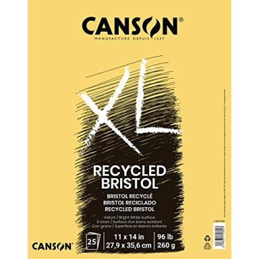 Imagem de Canson Bloco Bristol reciclado série XL, dobrável, 28 x 35 cm, 25 folhas - papel de artista para estudantes, marcador, caneta, tinta, lápis