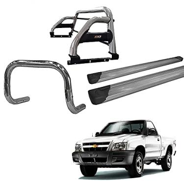 Imagem de Kit Quebra Mato+Santo Ant H2+Estribo Plat S10 94/11 Cromo CS