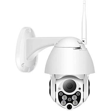 Imagem de Câmera de segurança externa PTZ WiFi, câmeras de vigilância doméstica 1080P com zoom digital 5X, câmera de vigilância IP CCTV à prova de intempéries com visão noturna em cores e áudio bidirecional