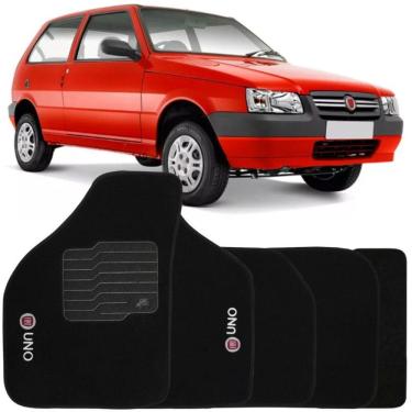 Imagem de Jogo de Tapete Automotivo Carpete Fiat Uno 2008 à 2013 Soft Preto 5 Peças