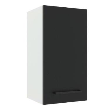Imagem de Armário Aéreo Madesa Agata 35 cm 1 Porta - Branco/Preto
