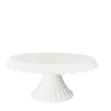 Imagem de Boleira Babado Slim Suporte Bolo Festa Branco 3 Un