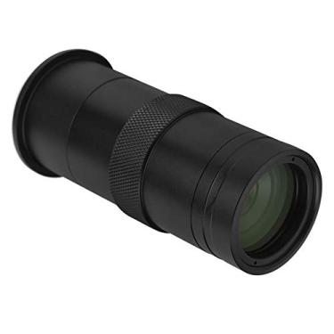 Imagem de Lente de microscópio CCD de montagem de 8X a 100X C, lente de câmera de microscópio indústria digital, ampliação ajustável de zoom de 25 mm, padrão