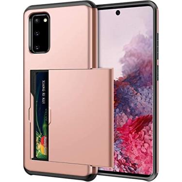 Imagem de Capa protetora para Samsung Galaxy S20 S21 Plus Note20 Ultra FE 5G com suporte para cartão, capa protetora rígida, ouro rosa, para Galaxy S10 Plus