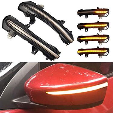 Imagem de Luz indicadora de sinal de mudança de LED dinâmico para Nissan Kicks P15 Note E12 Bluebird Lannia Sylphy (preto defumado)