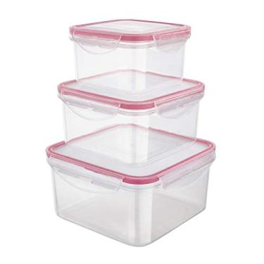 Imagem de Euro Home - Conjunto Pote Hermético Quadrado 3 Peças - PLA3666-VM