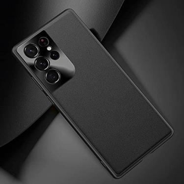 Imagem de Capa simples de hardware de luxo para Samsung Galaxy S22 S21 Ultra Plus S21 FE S20 FE Note 20 Capa Ultra S20FE Capa de couro ultrafina, preta, para nota 20