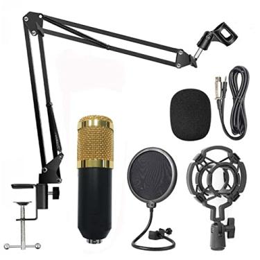 Imagem de microfone condensador,Microfone Vocal Condensador CardioiProfissional com Braço | Microfone Condensador USB Studio para bate-papo online, podcaster, cantor, transmissão