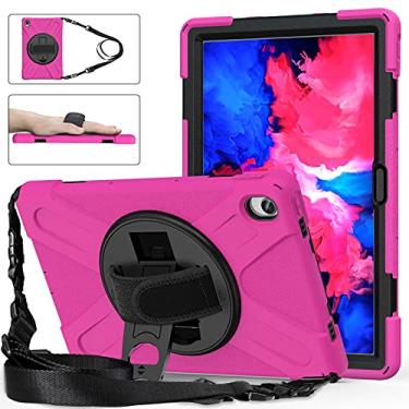 Imagem de For Lenovo XiaoXin Pad 11 / Pad 11 Plus 2021 / Pad 2022 Shockproof Colorful Silicone + PC Protective Case with Holder & Hand Strap & Shoulder Strap(Black)