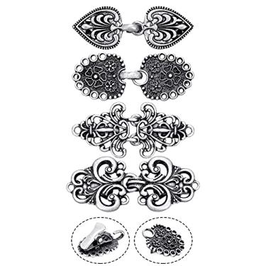 Imagem de 4 peças suéter vintage clipe espiral capa clipe retrô cardigã clipe xale gola fecho camisa broche clipe para meninas mulheres, Alumínio, Pedra dourada