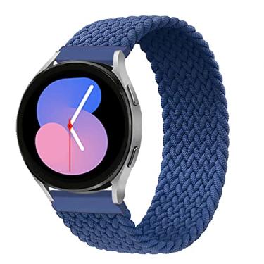 Imagem de 20mm pulseira de Nylon Ajustáveis Compatível com Samsung Galaxy Watch 4 40mm 44mm/4 Classic 42mm 46mm/3 41mm/Active 2/Gear S2,Bandas elástica Compatíveis com Huawei Watch 2/2 Pro,Azul AtlâNtico