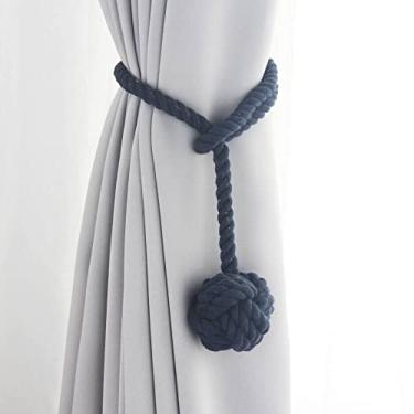 Imagem de Cinta de cortina de estilo europeu multicolorida cortina de borla alça de corda de algodão poliéster-algodão gancho acessórios de cortina laços de cortina, T9,4 pcs