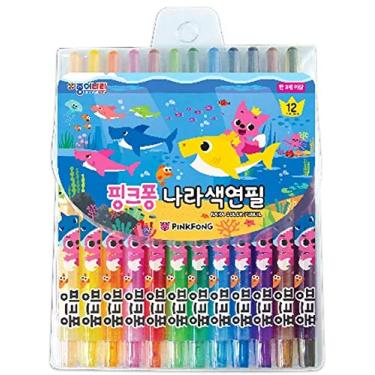 Imagem de Stationery Conjunto de lápis de cor Baby Shark Family, 12 cores, torcido e lápis de cor