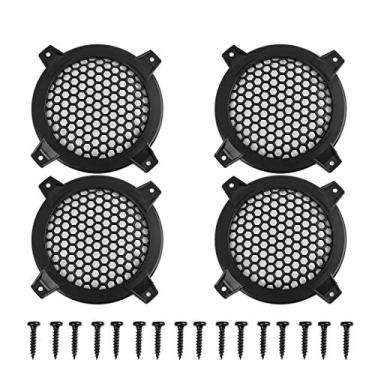 Imagem de X AUTOHAUX Capa para churrasqueira 4 peças, protetor de tela de 10 cm, capa para alto-falante de carro, Woofer Subwoofer Grill