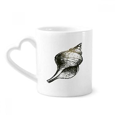 Imagem de Caneca com ilustração de caracol preto da vida marinha caneca de café cerâmica copo de coração de vidro