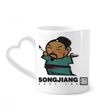 Imagem de Caneca de desenho The Outlaws Of Marsh Songjiang café cerâmica copo de coração de vidro