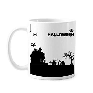 Imagem de Árvore Happy Ghost Fear Halloween Caneca Cerâmica Cerâmica Café Porcelana Utensílios de Mesa