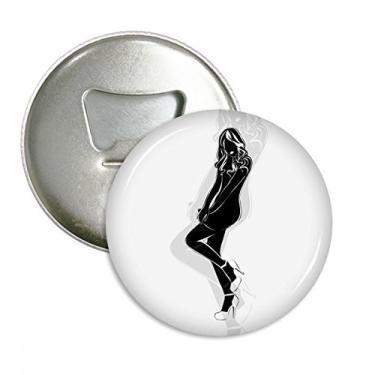 Imagem de Abridor de garrafas de cabelo longo quente com ímã de geladeira emblema multifuncional