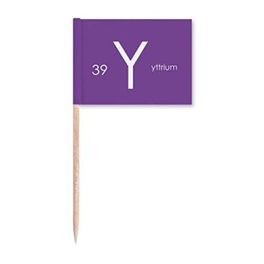 Imagem de Elementos Químicos Mesa de Período Metais de Transição Ítrio Y Bandeiras de Palito de Dente Marcador Topper Decoração de Festa