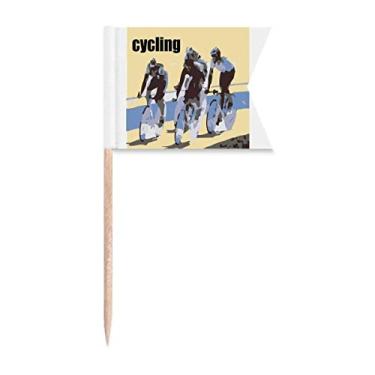 Imagem de Bicycle Racing Match Art Deco Presente Fashion Palito de Dente, Marcação de Etiquetagem para Bolo de Festa Prato de Queijo