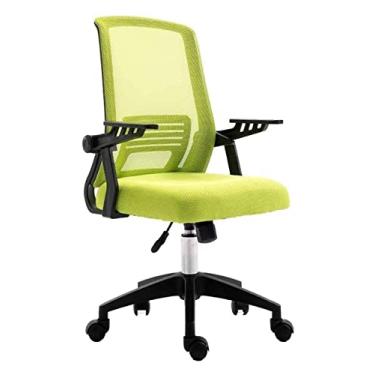 Imagem de cadeira de escritório Cadeira de computador Elevador de cadeira de escritório Cadeira executiva Assento giratório com apoio de braço Cadeira de trabalho ergonômica Cadeira estofada (cor: verde)