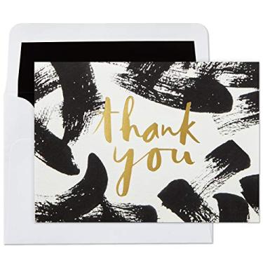 Imagem de Hallmark Cartões de agradecimento, pinceladas pretas (10 cartões com envelopes)