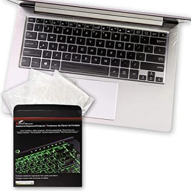 Imagem de Estilo plano totalmente coberto fácil de higienizar, universal, 0,025 mm, limpável, excelente sensação tátil, à prova d'água, antipoeira, capa de teclado para laptop de 17 polegadas, uso hospital/dentista [pacote com 3]