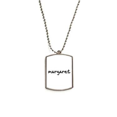 Imagem de DIYthinker Colar especial com pingente de corrente de aço inoxidável Margaret nome inglês escrito para animais de estimação