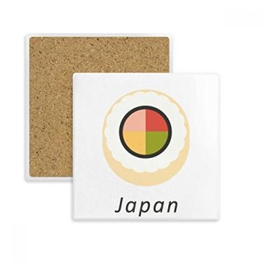 Imagem de Porta-copos tradicionais japoneses Maki sushi quadrado porta-copos caneca subplaca suporte isolante pedra
