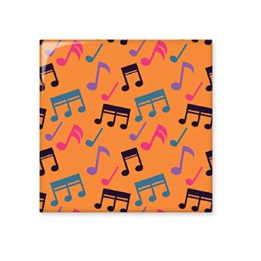Imagem de Notas musicais coloridas Azulejo de cerâmica laranja brilhante decalque pedra adornada tijolo vitrificado