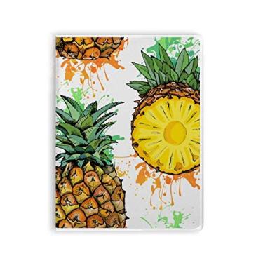 Imagem de Caderno de frutas tropicais de abacaxi amarelo, capa de chiclete, capa macia, diário