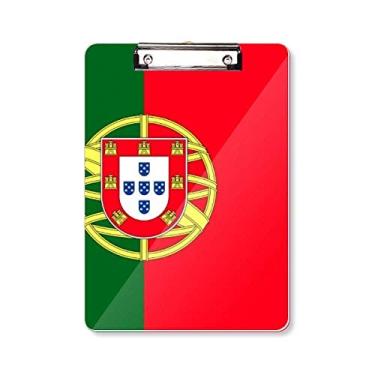 Imagem de Placa de apoio com a bandeira nacional de Portugal da Europa, pasta, bloco de notas A4