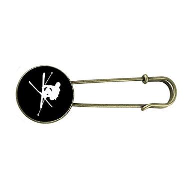 Imagem de Skateboarding Black Sport Outline Retrô Broche de Metal Clipe Joias