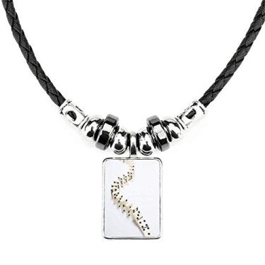 Imagem de DIYthinker Colar Domino Pai Gow Photo Gambling Necklace Jewelry Torque Leather Rope Pendant