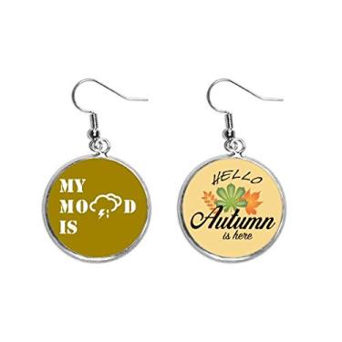 Imagem de Brinco de folha de outono com luz de mau tempo, Art Deco, presente moderno