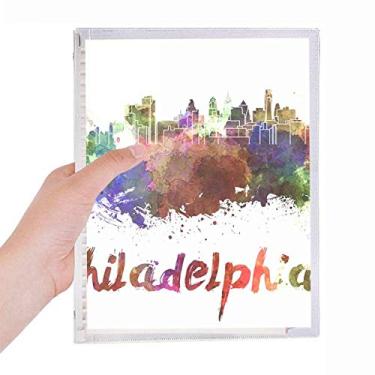 Imagem de Caderno de aquarela Philadelphia America City com folhas soltas e diário recarregável