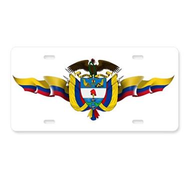 Imagem de DIYthinker Bandeira da Colômbia Americana Emblema Nacional Placa de Licença Decoração de Aço Inoxidável