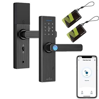 Imagem de Fechadura Digital Inteligente Smart Lock, WIFI Fechadura compatível com Tuya APP+Transmissão de voz em português+Impressão digital, senhas, cartão e chave mecânica Desbloqueio (X1)