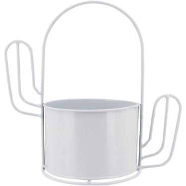 Imagem de Garden Cachepô 23X24X13Cm Metal Branco Cacto