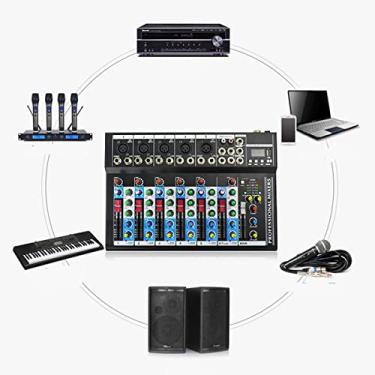 Imagem de Profissional Placa De Som Audio Mixer Canal,7/8/12 Canals Mesa De Som Misturador com Bluetooth Acessórios de streaming para mixers de DJ (7 canais)