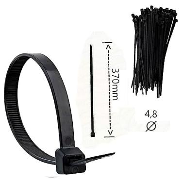 Imagem de Kit Abraçadeiras Nylon Enforca Gato 7,6 X 370mm 500 Unid Cor:Preto