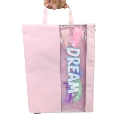 Imagem de Pasta Organizadora Documentos A4 Lona Alça Papelaria Coreana Japonesa (Dream)